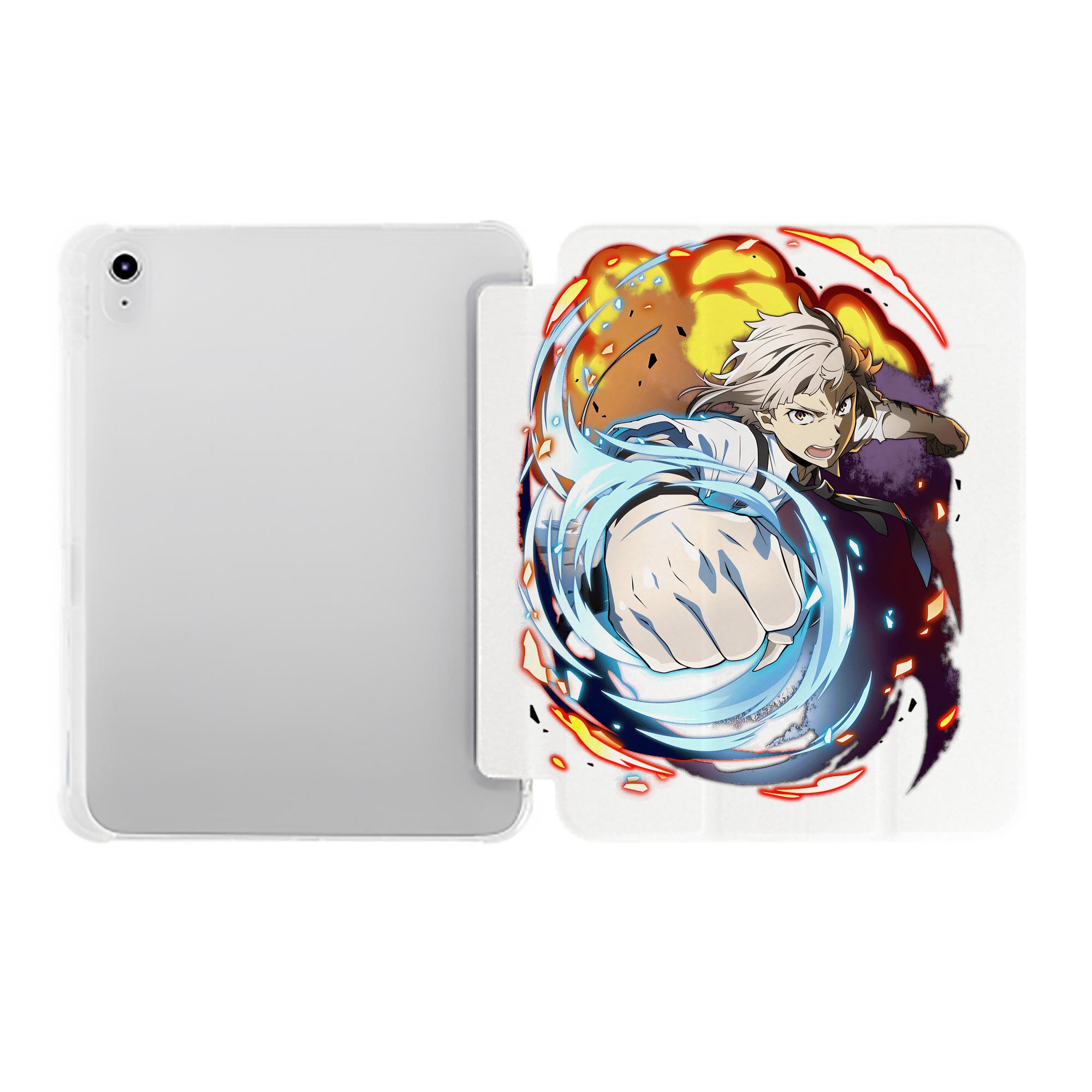 （画像用） 文豪ストレイドッグス Bungo Stray Dogs IPad ケース ペン収納付き 三つ折りスタンド PUレザー×シリコン 対応機種9.5/10.5/10.9インチ